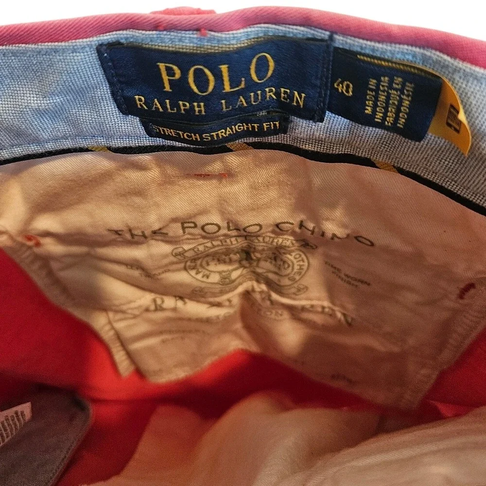 Polo Ralph Lauren Mens Stretch Straight Fit Chino Shorts Coral Salmon Pink